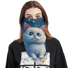 Cat On The Sky Face Covering Bandana (triangle) by 1212