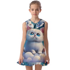 Cat On The Sky Kids  Pilgrim Collar Ruffle Hem Dress by 1212