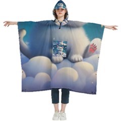 Cat On The Sky Women s Hooded Rain Ponchos by 1212