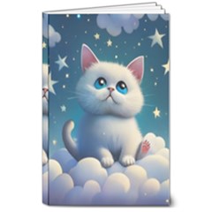 Cat On The Sky 8  X 10  Softcover Notebook