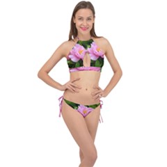 Beautiful Tree Flowers Cross Front Halter Bikini Set by 1212