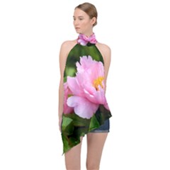 Beautiful Tree Flowers Halter Asymmetric Satin Top by 1212