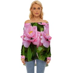 Beautiful Tree Flowers Off Shoulder Chiffon Pocket Shirt by 1212