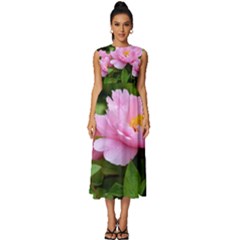 Beautiful Tree Flowers Sleeveless Round Neck Midi Dress by 1212