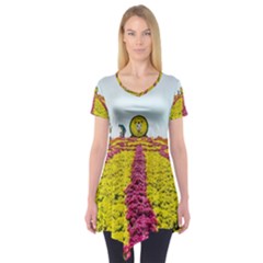 Beautiful Garden Short Sleeve Tunic  by 1212