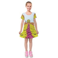 Beautiful Garden Kids  Short Sleeve Velvet Dress