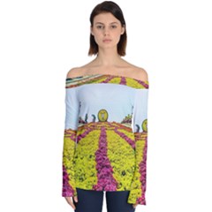 Beautiful Garden Off Shoulder Long Sleeve Top by 1212