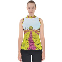 Beautiful Garden Mock Neck Shell Top by 1212