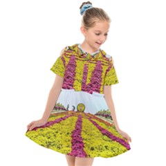 Beautiful Garden Kids  Short Sleeve Shirt Dress