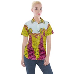 Beautiful Garden Women s Short Sleeve Pocket Shirt