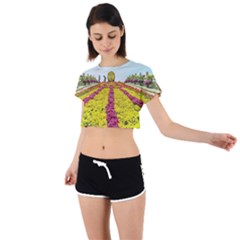 Beautiful Garden Tie Back Short Sleeve Crop T-shirt by 1212