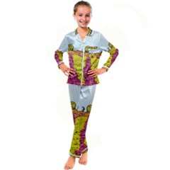 Beautiful Garden Kids  Satin Long Sleeve Pajamas Set by 1212