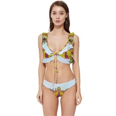 Beautiful Garden Low Cut Ruffle Edge Bikini Set