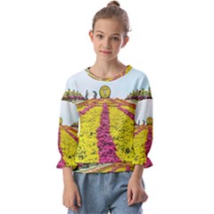 Beautiful Garden Kids  Cuff Sleeve Top