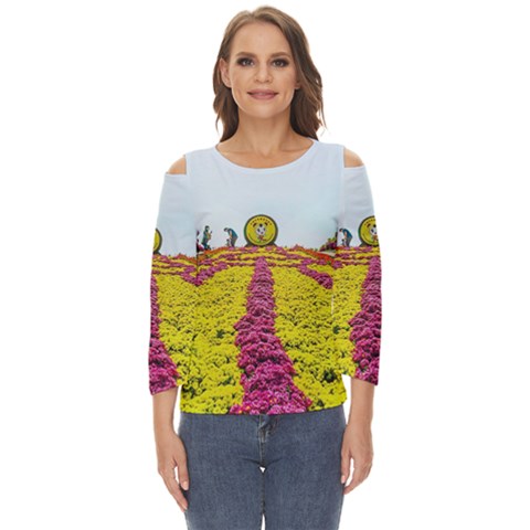 Beautiful Garden Cut Out Wide Sleeve Top by 1212