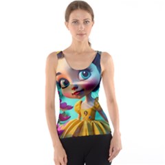 Beautiful Flowers With Cartoon Women s Basic Tank Top by 1212