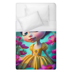 Beautiful Flowers With Cartoon Duvet Cover (single Size)