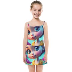 Beautiful Flowers With Cartoon Kids  Summer Sun Dress by 1212