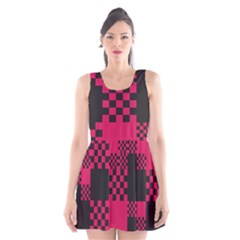 Cube Square Block Shape Creative Scoop Neck Skater Dress by Amaryn4rt