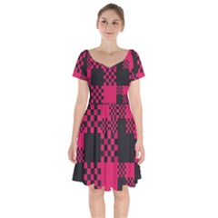 Cube Square Block Shape Creative Short Sleeve Bardot Dress by Amaryn4rt