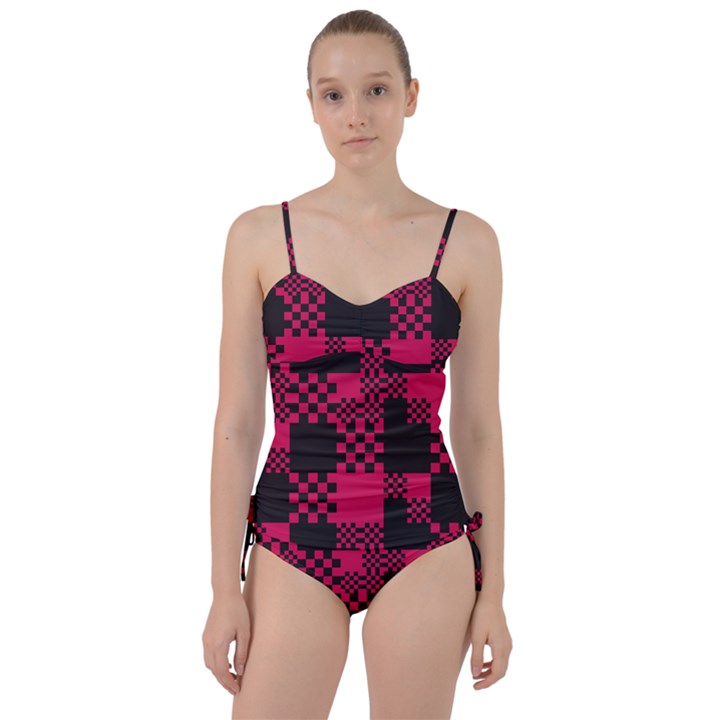 Cube Square Block Shape Creative Sweetheart Tankini Set