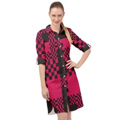 Cube Square Block Shape Creative Long Sleeve Mini Shirt Dress by Amaryn4rt