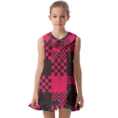 Cube Square Block Shape Creative Kids  Pilgrim Collar Ruffle Hem Dress by Amaryn4rt