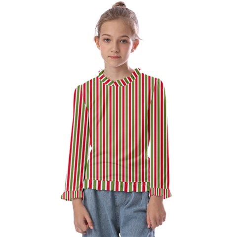 Pattern Background Red White Green Kids  Frill Detail T-shirt by Amaryn4rt