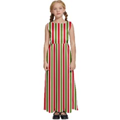 Pattern Background Red White Green Kids  Satin Sleeveless Maxi Dress by Amaryn4rt