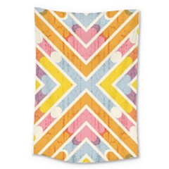 Line Pattern Cross Print Repeat Large Tapestry by Amaryn4rt