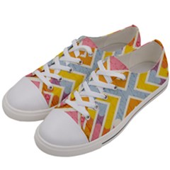 Line Pattern Cross Print Repeat Men s Low Top Canvas Sneakers by Amaryn4rt