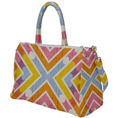 Line Pattern Cross Print Repeat Duffel Travel Bag by Amaryn4rt