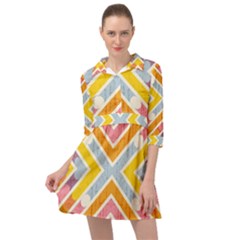 Line Pattern Cross Print Repeat Mini Skater Shirt Dress by Amaryn4rt