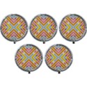 Line Pattern Cross Print Repeat Mini Round Pill Box (Pack of 5) View1