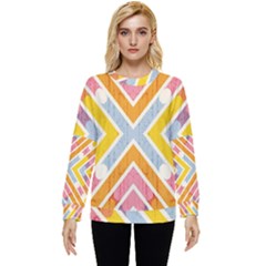 Line Pattern Cross Print Repeat Hidden Pocket Sweatshirt by Amaryn4rt