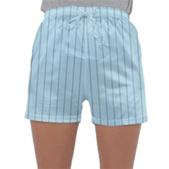 Stripes Striped Turquoise Sleepwear Shorts by Amaryn4rt