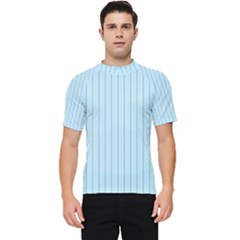 Stripes Striped Turquoise Men s Short Sleeve Rash Guard by Amaryn4rt