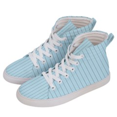 Stripes Striped Turquoise Men s Hi-top Skate Sneakers by Amaryn4rt