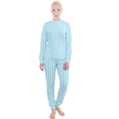 Stripes Striped Turquoise Women s Lounge Set by Amaryn4rt