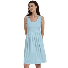 Stripes Striped Turquoise Classic Skater Dress by Amaryn4rt