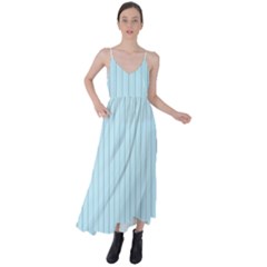 Stripes Striped Turquoise Tie Back Maxi Dress by Amaryn4rt