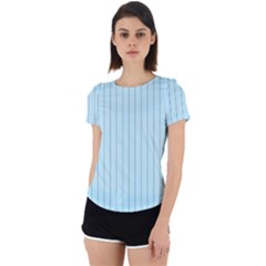 Stripes Striped Turquoise Back Cut Out Sport T-shirt by Amaryn4rt