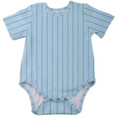 Stripes Striped Turquoise Baby Short Sleeve Bodysuit by Amaryn4rt