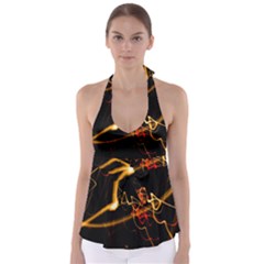 Abstract Tie Back Tankini Top by Amaryn4rt