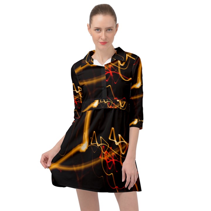 Abstract Mini Skater Shirt Dress