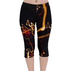 Abstract Velvet Capri Leggings  by Amaryn4rt