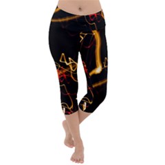 Abstract Lightweight Velour Capri Yoga Leggings by Amaryn4rt