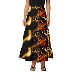 Abstract Tiered Ruffle Maxi Skirt by Amaryn4rt