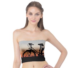 Bicycles Wheel Sunset Love Romance Tube Top by Amaryn4rt