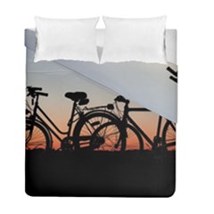 Bicycles Wheel Sunset Love Romance Duvet Cover Double Side (full/ Double Size)